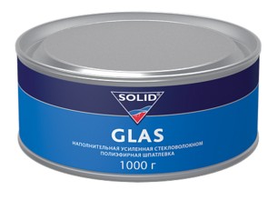 SOLID, Шпатлевка с отвердителем GLAS, 1 кг